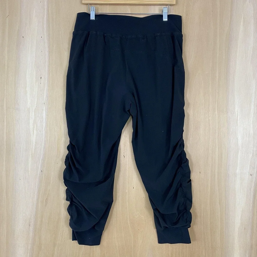 Athleta Attitude Lined Pants Womens 10P Black Ruched Jogger Activewear Pull On - Picture 4 of 13